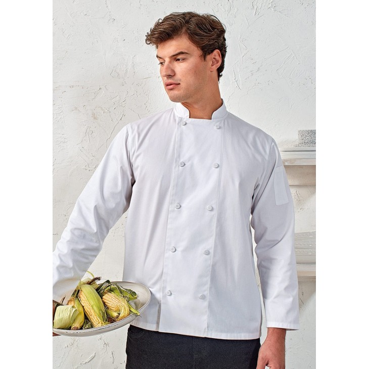 PR903 CHEF'S LONG SLEEVE COOLCHECKER® JACKET WITH MESH BACK PANEL
