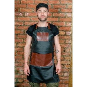 long leather bartender apron