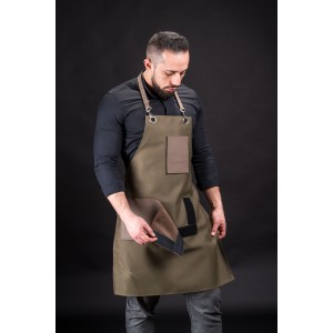 Apron bartender, waiter, detachable cook / pockets made of natural leather