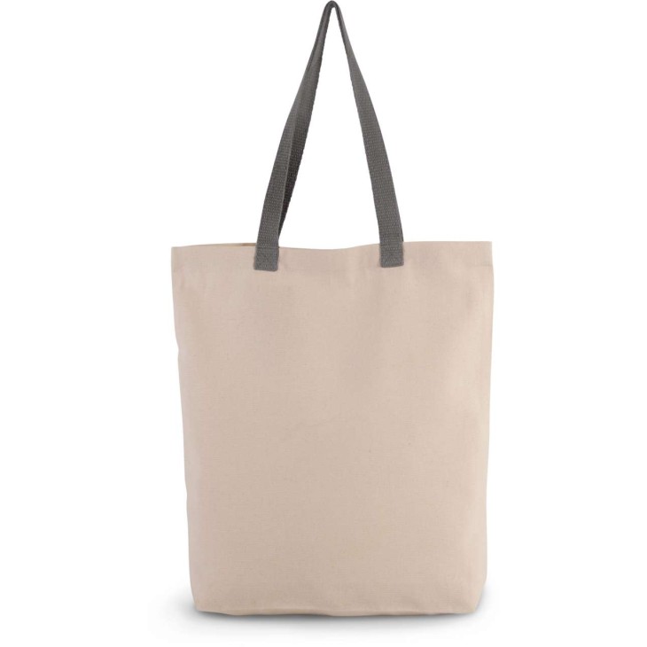 KI0278 SHOPPER BAG WITH GUSSET AND CONTRAST COLOUR HANDLE